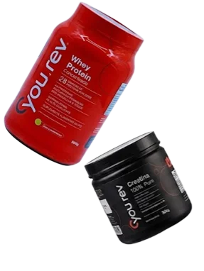 Combo Whey + Creatina: Whey Protein Concentrado (900g) + Creatina Monohidratada (100% Pura — 300g)
